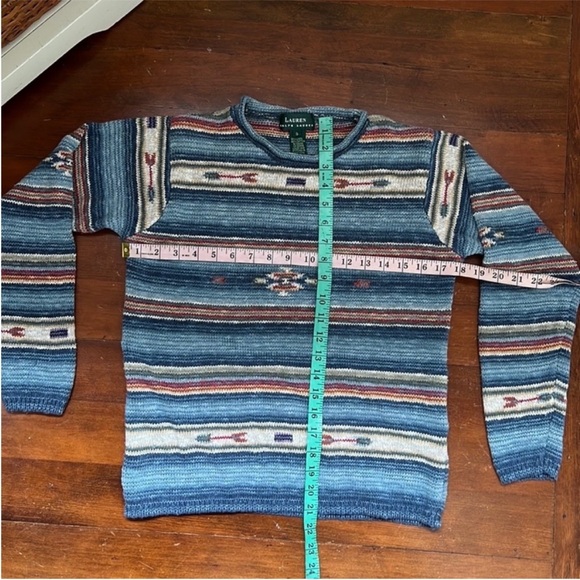 Lauren Ralph Lauren Southwestern Rollneck Linen Blend Knit Sweater - Picture 7 of 9